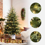 Pre-Lit Green Artificial Christmas Tree with Potted, 6ft