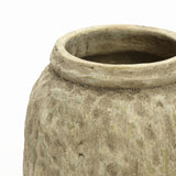 Rustic Brown & Green Bottom Round Terracotta Vase,10''