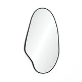 This modern aesthetic irregular oval mirror features a sleek black frame on a white background, adding a stylish touch to any space.