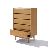 Eric oak finish 5-drawer dresser - LuxenHome