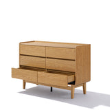 Eric oak finish 6-drawer dresser - LuxenHome