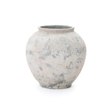 Mottled Handcrafted Round Cement Flower Vase,10.8''