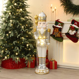 Christmas Traditional Nutcracker King Silver with Lights, 4ft