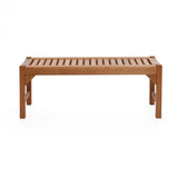 Lucia solid wood outdoor dining bench - LuxenHome