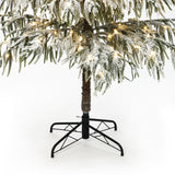 Pre-Lit Snowy Slim Artificial Cedar Christmas Tree, 7.5ft
