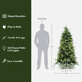 Pre-Lit Green Artificial Full Christmas Tree with Stand,6ft