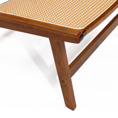close up to the solid wood structure of the ojai accent chair