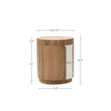 Modern Round Wood Storage Side Table,Ash 18.5''