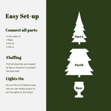 Pre-Lit Green Christmas Tree with Light Faux Snow,4.5ft