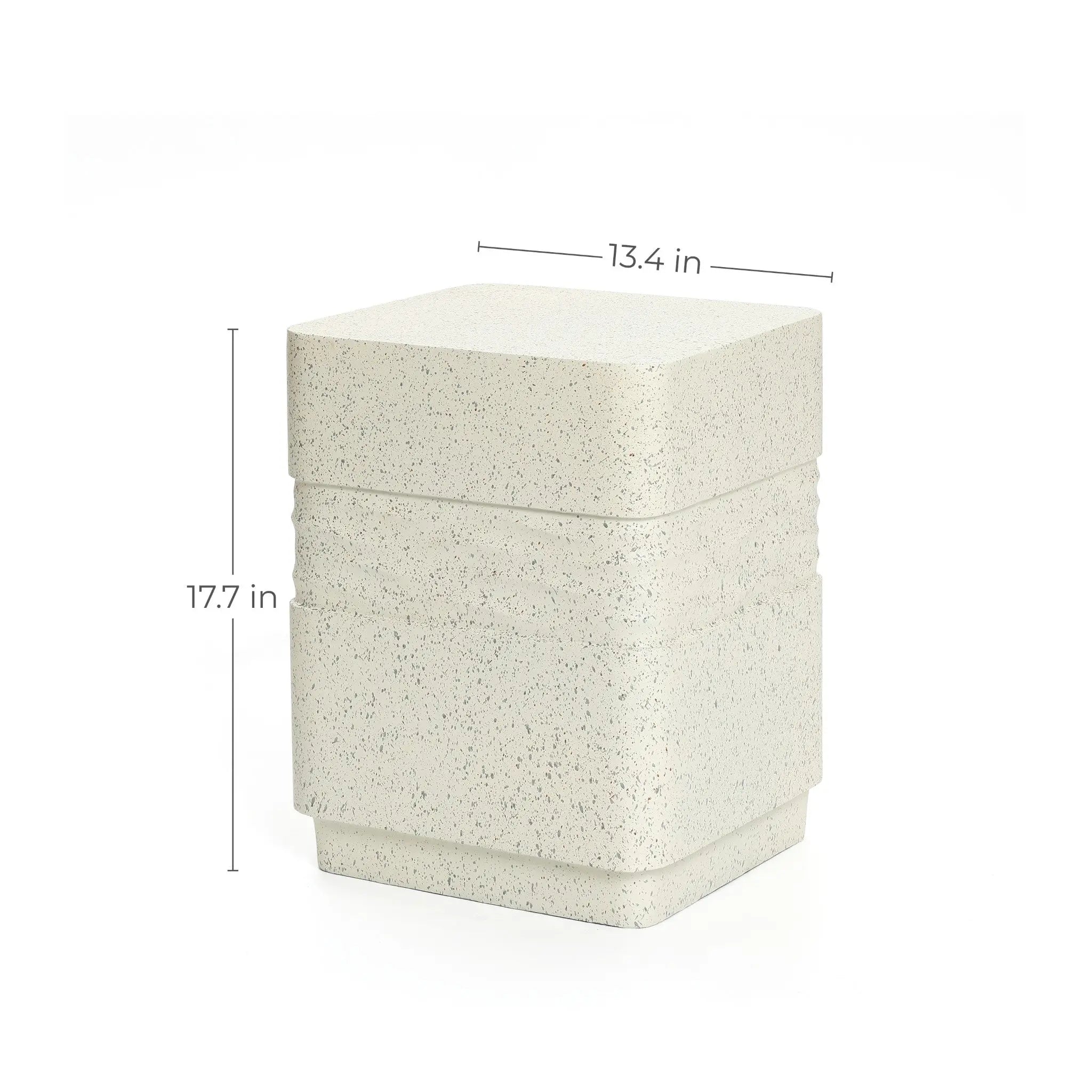 Speckled cement outdoor side table - LuxenHome