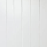 White paneled surface with vertical grooves evenly spaced across the image, reminiscent of a classic hall tree or coat rack backing.