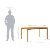 Oak veneer wood rectangle dining table with rubberwood legs - LuxenHome