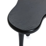 Black Wood Irregular Shape 19.9-Inch Tall Side Table - LuxenHome
