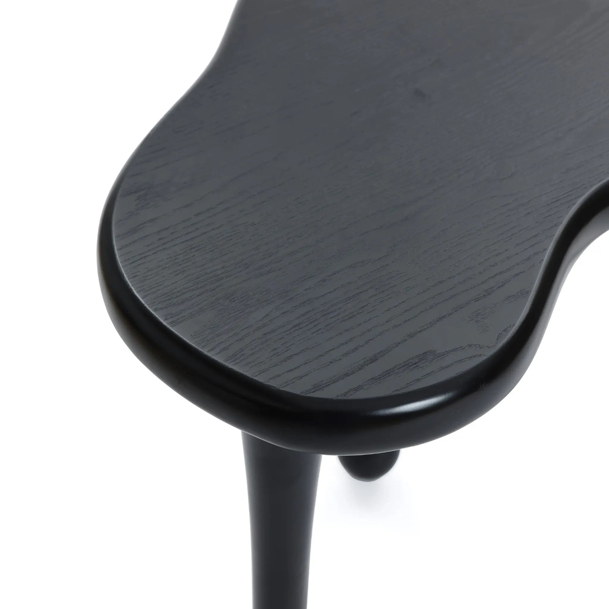 Black Wood Irregular Shape 19.9-Inch Tall Side Table - LuxenHome