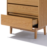 Eric oak finish 5-drawer dresser - LuxenHome