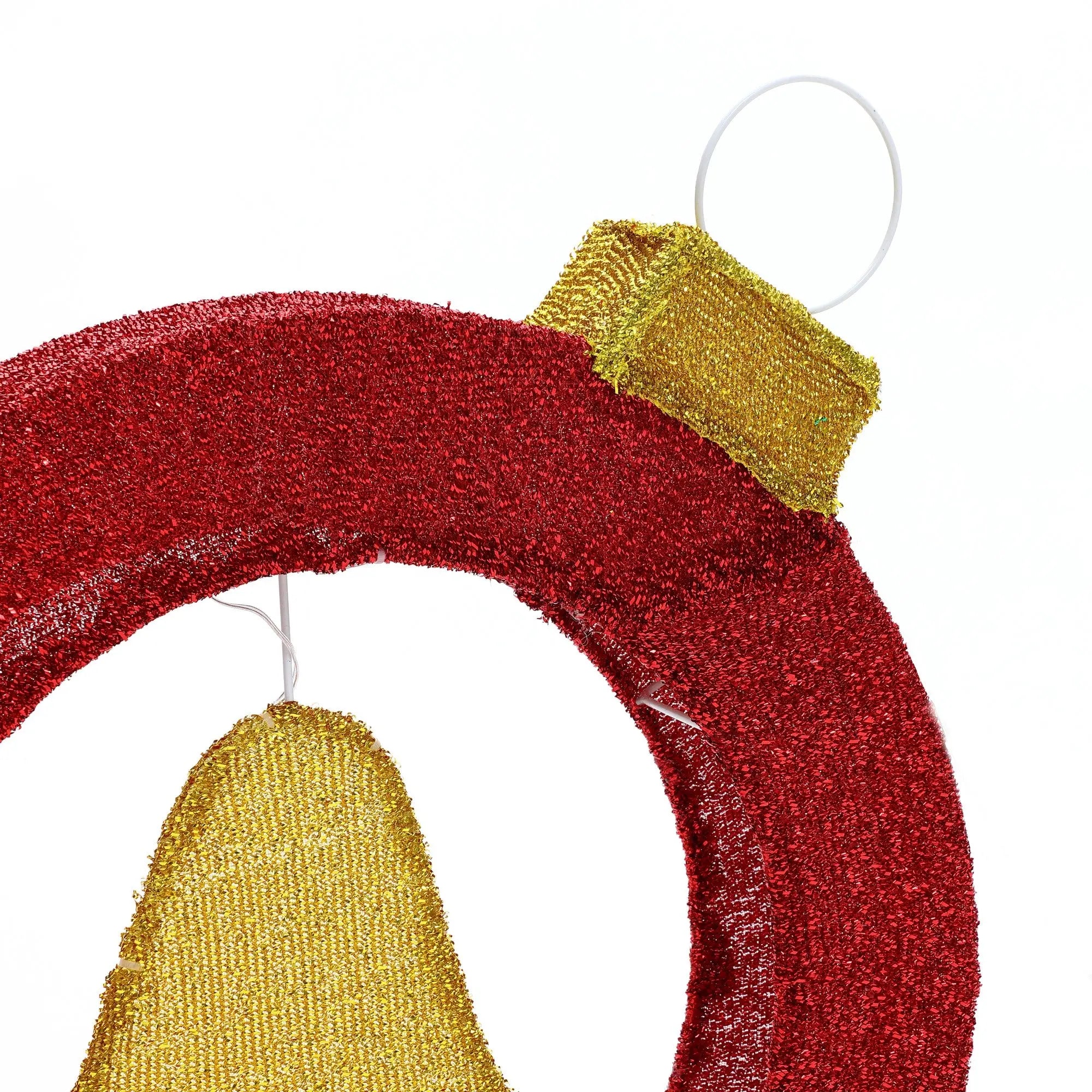 Bell lighted wreath outdoor christmas decoration, 1.9 ft tall - LuxenHome