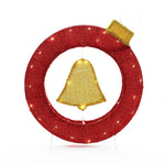 Bell lighted wreath outdoor christmas decoration, 1.9 ft tall - LuxenHome