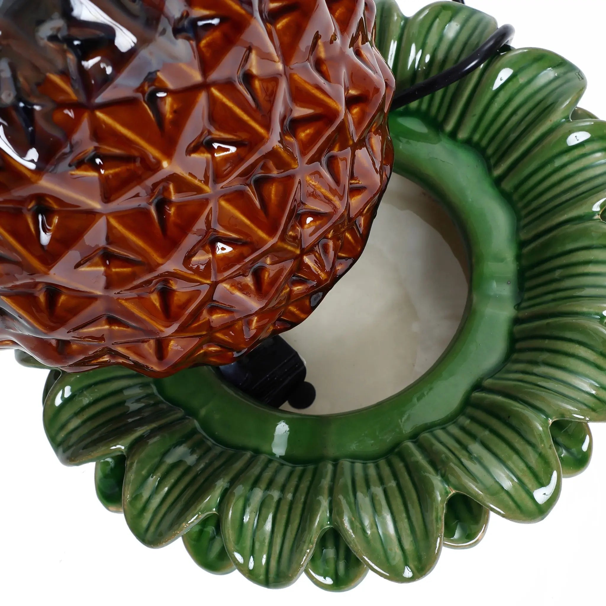 Pineapple ceramic tabletop bubbler water fountain - LuxenHome