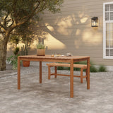 Solana solid wood rectangle outdoor dining table, 6-person - LuxenHome