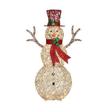 Champagne Gold PET Outdoor Lighted Christmas snowman, 4ft