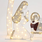 Lighted nativity and christmas tree, clear - LuxenHome