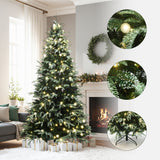 Pre-Lit Full Artificial Christmas Tree with Lights, 6.5ft