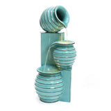 Aqua Blue 3-Tier Bowls Polyresin Outdoor Water Fountain with Lights - LuxenHome