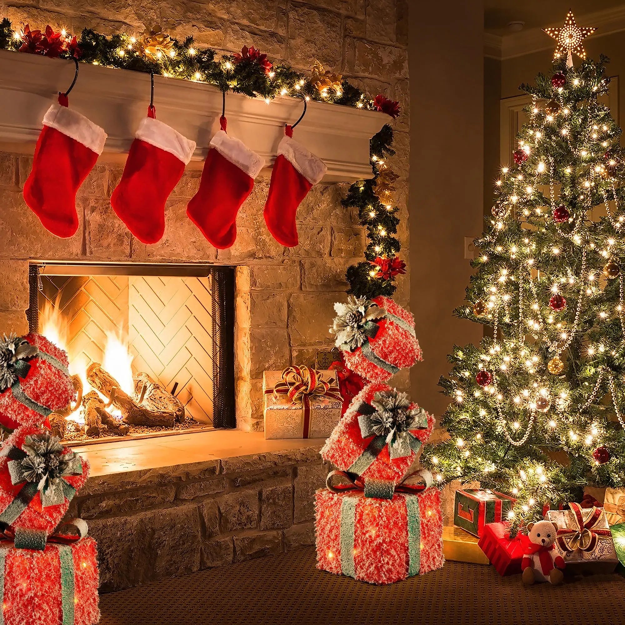 beautiful-layered-effect-frosted-red-gift-box-with-led-lights-decorations