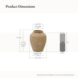 Rustic Golden Brown Round Terracotta Vase,10.2''
