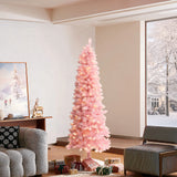 Pink Pencil Artificial Tree with Warm White Lights, 6ft