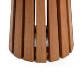 Sereno solid wood pedestal outdoor side table - LuxenHome