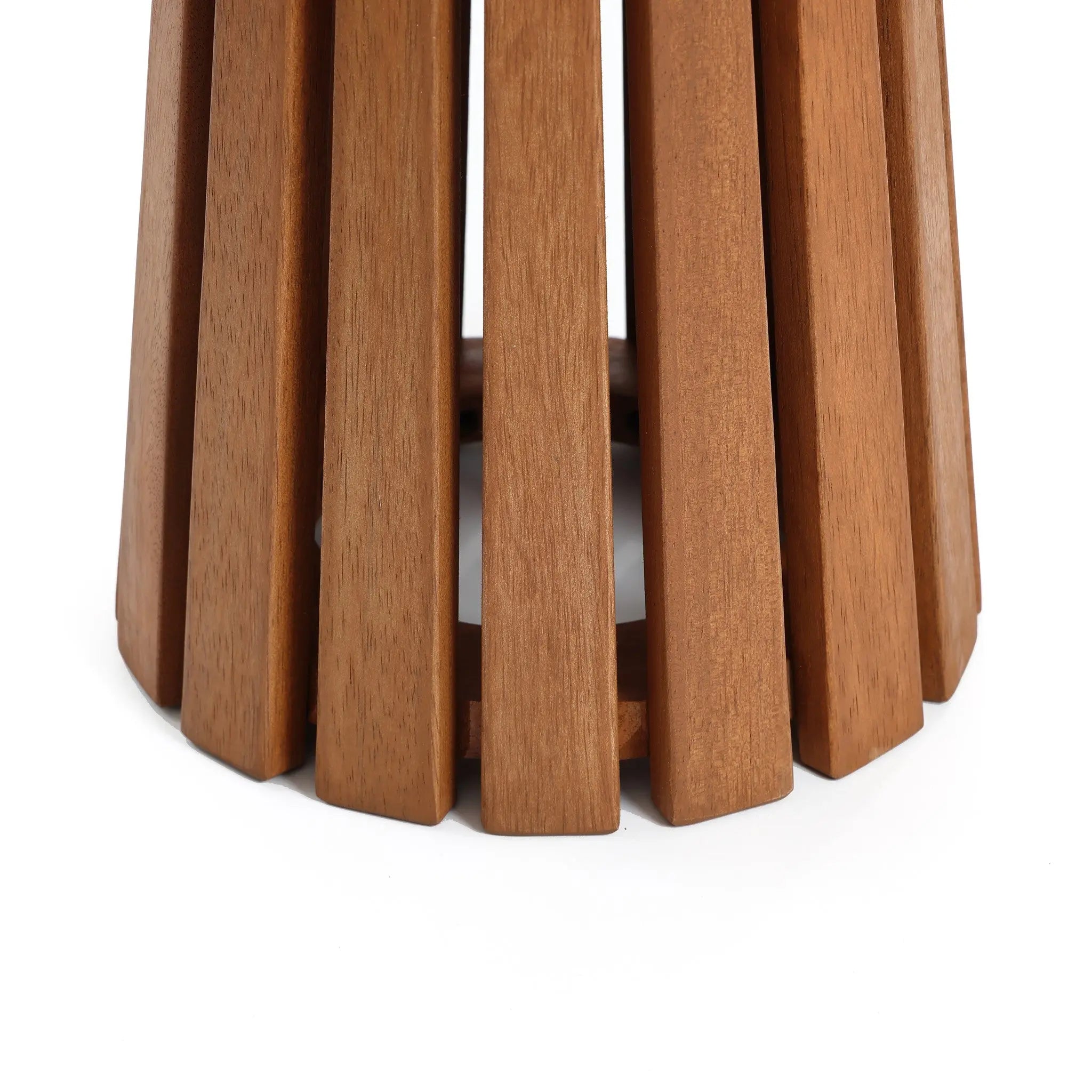 Sereno solid wood pedestal outdoor side table - LuxenHome