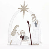 Lighted nativity and christmas tree, clear - LuxenHome