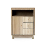 Priya natural finish wave storage cabinet - LuxenHome