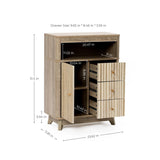 Priya natural finish wave storage cabinet - LuxenHome