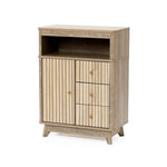 Priya natural finish wave storage cabinet - LuxenHome