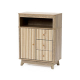 Priya natural finish wave storage cabinet - LuxenHome
