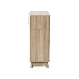Priya natural finish wave storage cabinet - LuxenHome