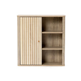 Priya natural finish wave wall cabinet - LuxenHome