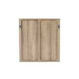 Priya natural finish wave wall cabinet - LuxenHome