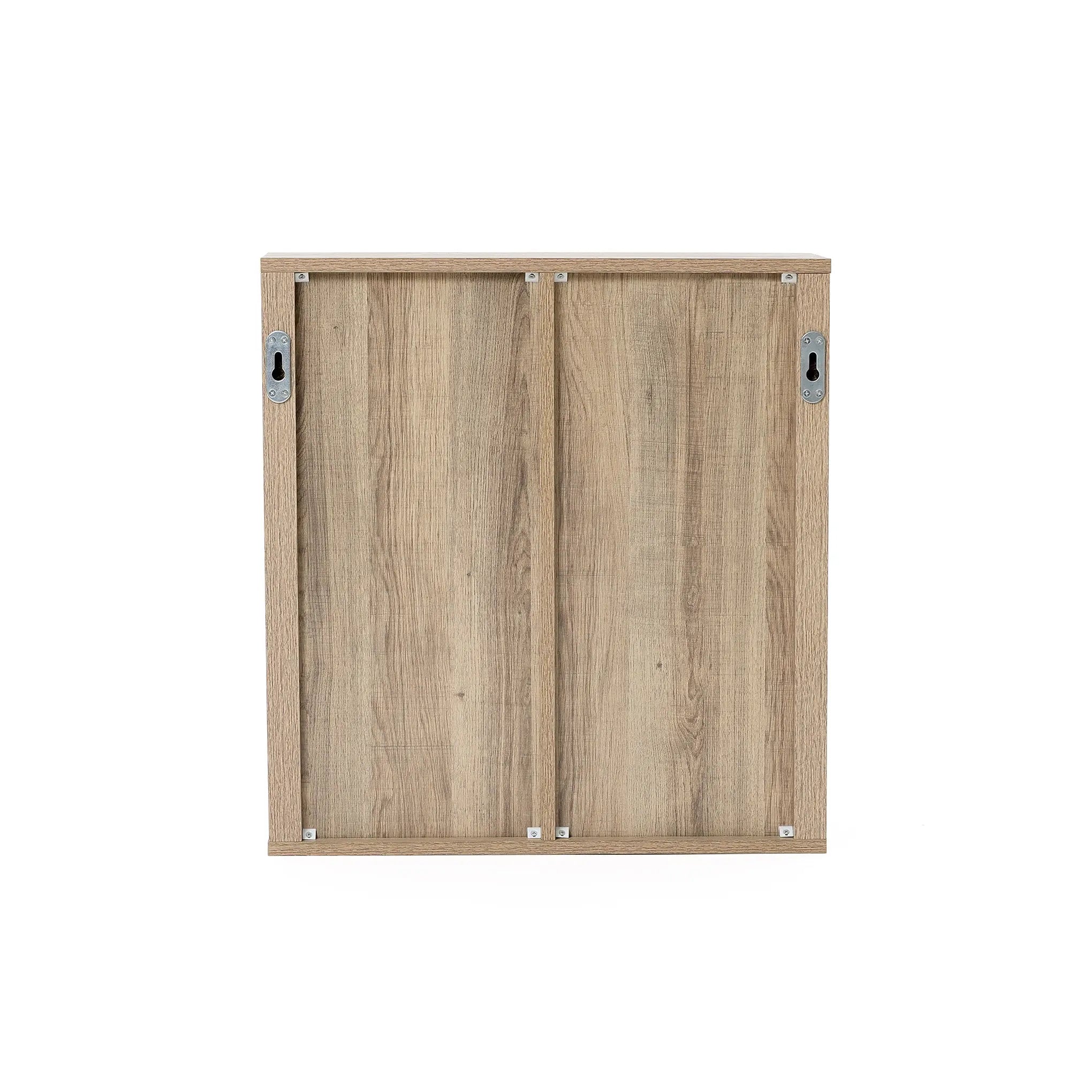 Priya natural finish wave wall cabinet - LuxenHome