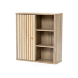 Priya natural finish wave wall cabinet - LuxenHome