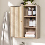 Priya natural finish wave wall cabinet - LuxenHome