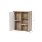 Priya natural finish wave wall cabinet - LuxenHome