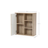 Priya natural finish wave wall cabinet - LuxenHome