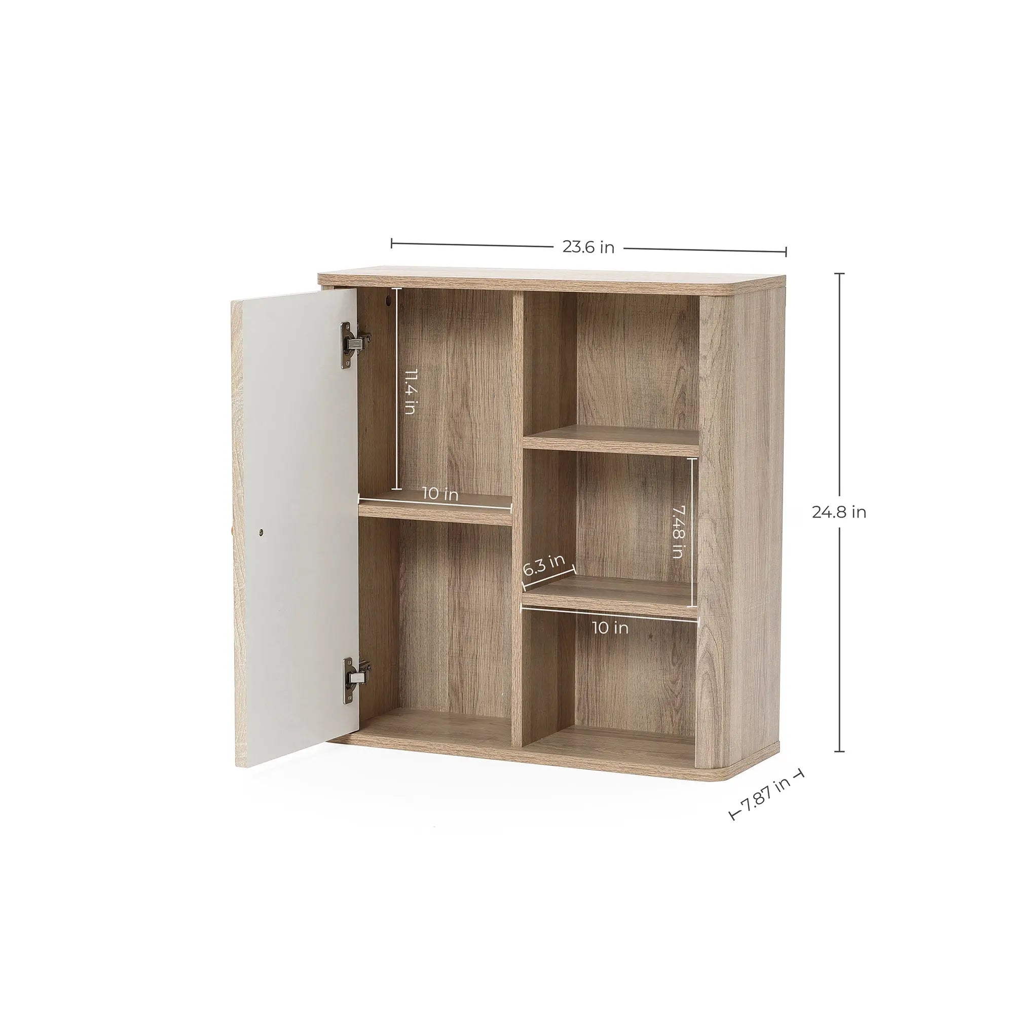 Priya natural finish wave wall cabinet - LuxenHome