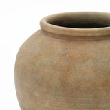 Rustic Golden Brown Round Terracotta Vase,10.4''