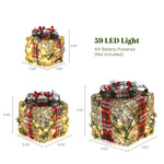 Artificial pine branches giftbox, battery-powered, set of 3 - LuxenHome