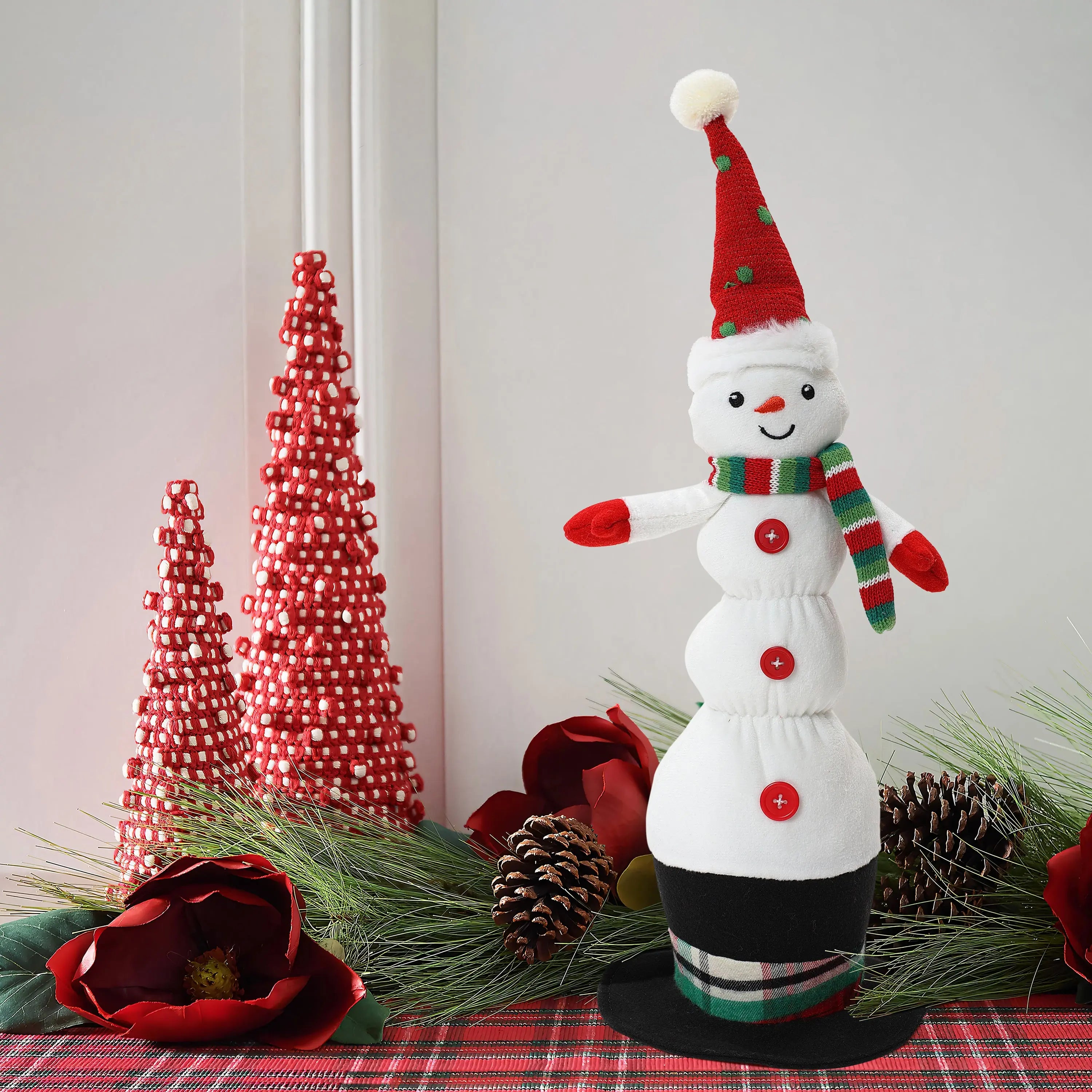 Cheerful-animated-singing-snowman-plush-toy-decoration