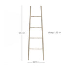 Crafted from birch wood, this rustic blanket ladder features four rungs and is perfect as a home decor accessory. Measuring 61.3 inches high, 18.11 inches wide, and 1.38 inches deep, its an elegant addition to any room.